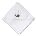 Baby Hooded Towel Whale Embroidery Kids Bath Robe Cotton