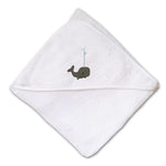 Baby Hooded Towel Whale Embroidery Kids Bath Robe Cotton - Cute Rascals