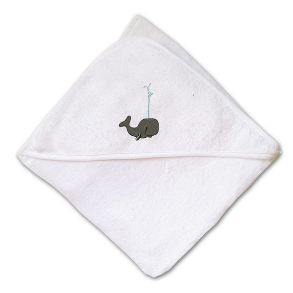 Baby Hooded Towel Whale Embroidery Kids Bath Robe Cotton - Cute Rascals