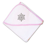 Baby Hooded Towel Unique Snow Flake Embroidery Kids Bath Robe Cotton - Cute Rascals