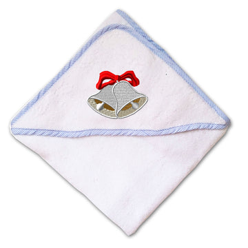 Baby Hooded Towel Christmas Bell A Embroidery Kids Bath Robe Cotton