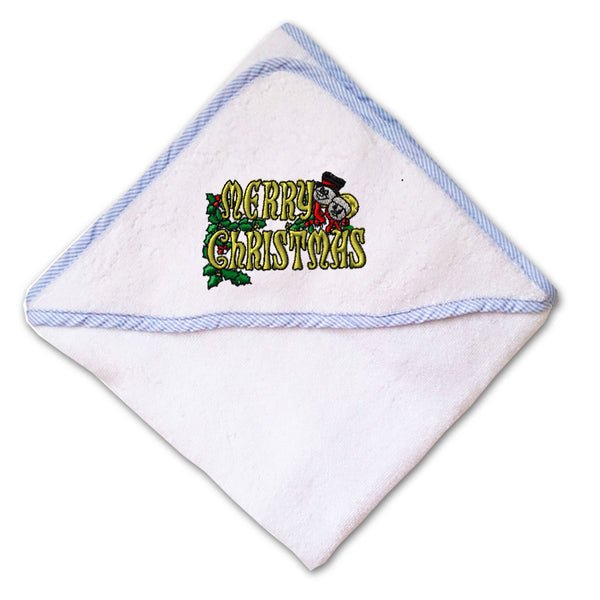 Baby Hooded Towel Merry Christmas Embroidery Kids Bath Robe Cotton - Cute Rascals