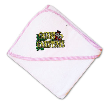 Baby Hooded Towel Merry Christmas Embroidery Kids Bath Robe Cotton