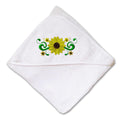Baby Hooded Towel Plant Nature Sunflower Border Embroidery Kids Bath Robe Cotton