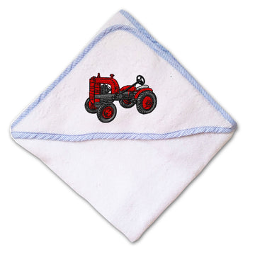 Baby Hooded Towel Tractor Machine A Embroidery Kids Bath Robe Cotton