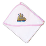 Baby Hooded Towel Clipper Ship Embroidery Kids Bath Robe Cotton - Cute Rascals
