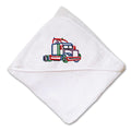 Baby Hooded Towel Semi Truck Colorful Logo Embroidery Kids Bath Robe Cotton