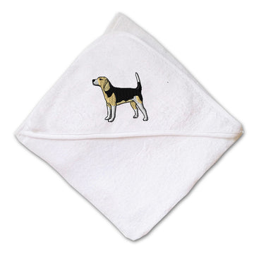 Baby Hooded Towel Beagle A Embroidery Kids Bath Robe Cotton