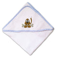 Baby Hooded Towel Dog with Bone Embroidery Kids Bath Robe Cotton