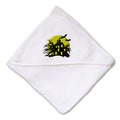 Baby Hooded Towel Haunted House Embroidery Kids Bath Robe Cotton