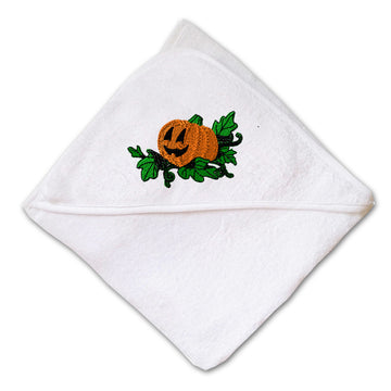 Baby Hooded Towel Jack-O-Lantern Embroidery Kids Bath Robe Cotton