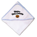 Baby Hooded Towel Happy Halloween Pumpkin Embroidery Kids Bath Robe Cotton - Cute Rascals