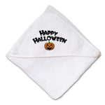 Baby Hooded Towel Happy Halloween Pumpkin Embroidery Kids Bath Robe Cotton - Cute Rascals