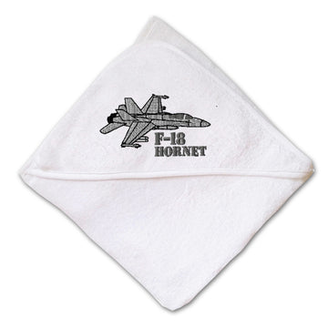 Baby Hooded Towel F-18 Hornet Aircraft Name Embroidery Kids Bath Robe Cotton
