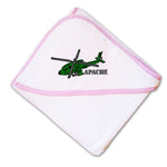 Baby Hooded Towel Apache Helicopter Name Embroidery Kids Bath Robe Cotton - Cute Rascals