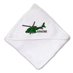 Baby Hooded Towel Apache Helicopter Name Embroidery Kids Bath Robe Cotton - Cute Rascals