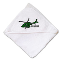 Baby Hooded Towel Apache Helicopter Name Embroidery Kids Bath Robe Cotton - Cute Rascals