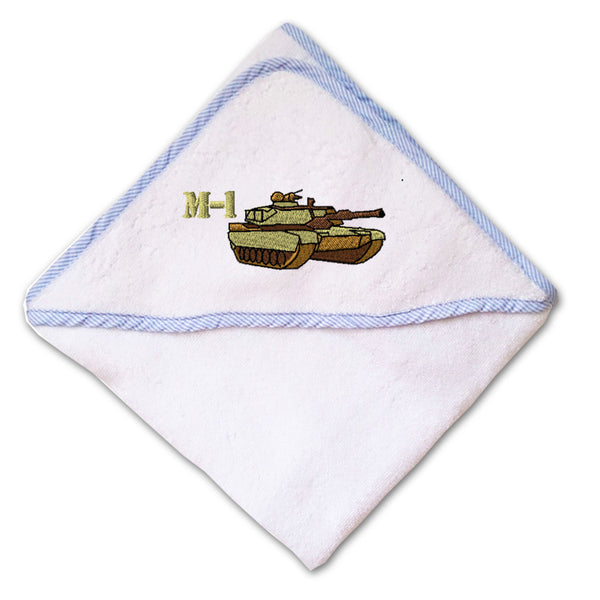 Baby Hooded Towel M-1 Tank Name Embroidery Kids Bath Robe Cotton - Cute Rascals