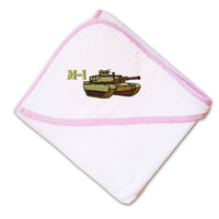 Baby Hooded Towel M-1 Tank Name Embroidery Kids Bath Robe Cotton - Cute Rascals