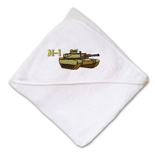 Baby Hooded Towel M-1 Tank Name Embroidery Kids Bath Robe Cotton - Cute Rascals