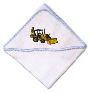 Baby Hooded Towel Backhoe Loader A Embroidery Kids Bath Robe Cotton