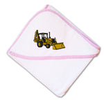 Baby Hooded Towel Backhoe Loader A Embroidery Kids Bath Robe Cotton - Cute Rascals