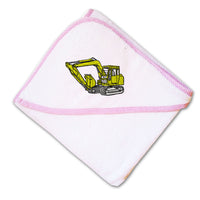 Baby Hooded Towel Excavator Embroidery Kids Bath Robe Cotton - Cute Rascals