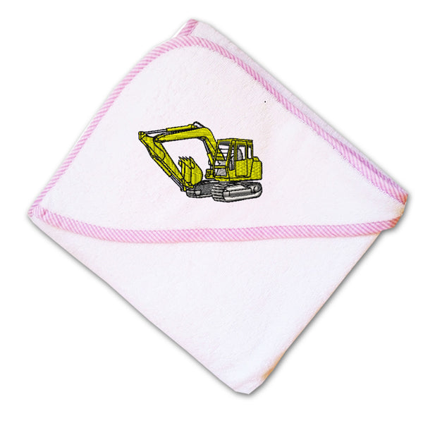 Baby Hooded Towel Excavator Embroidery Kids Bath Robe Cotton - Cute Rascals