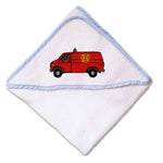 Baby Hooded Towel Fire Van Embroidery Kids Bath Robe Cotton - Cute Rascals