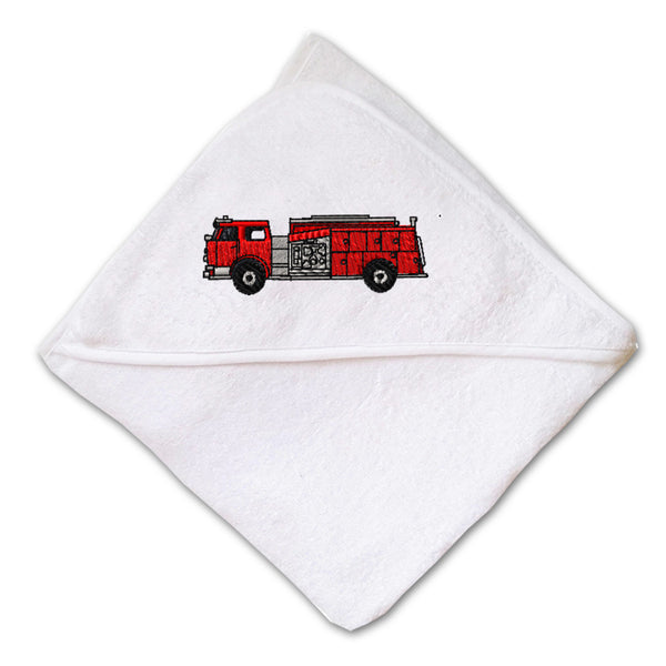 Baby Hooded Towel Pumper Fire Truck Embroidery Kids Bath Robe Cotton - Cute Rascals