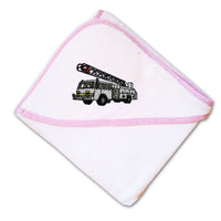 Baby Hooded Towel Firefighter Truck Hook and Ladder Embroidery Kids Bath Robe - Cute Rascals