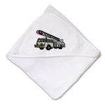 Baby Hooded Towel Firefighter Truck Hook and Ladder Embroidery Kids Bath Robe - Cute Rascals