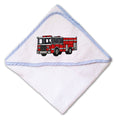 Baby Hooded Towel Fire Engine Truck A Embroidery Kids Bath Robe Cotton