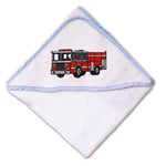 Baby Hooded Towel Fire Engine Truck A Embroidery Kids Bath Robe Cotton - Cute Rascals