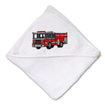 Baby Hooded Towel Fire Engine Truck A Embroidery Kids Bath Robe Cotton - Cute Rascals