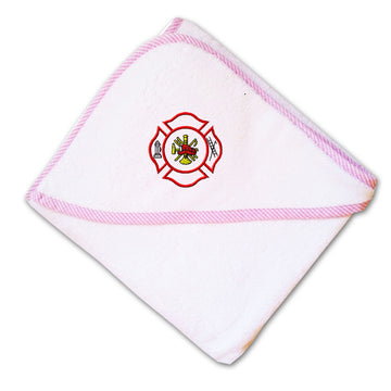 Baby Hooded Towel Fire Logo Embroidery Kids Bath Robe Cotton