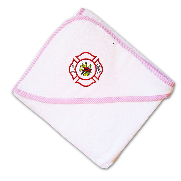 Baby Hooded Towel Fire Logo Embroidery Kids Bath Robe Cotton - Cute Rascals