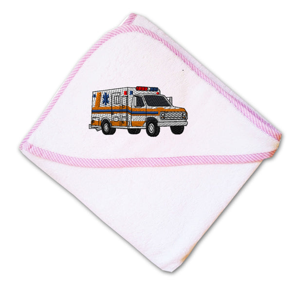 Baby Hooded Towel Ambulance A Embroidery Kids Bath Robe Cotton - Cute Rascals