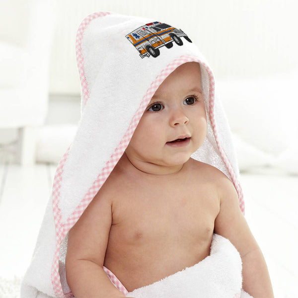 Baby Hooded Towel Ambulance A Embroidery Kids Bath Robe Cotton - Cute Rascals