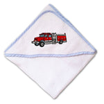 Baby Hooded Towel Fire Engine Truck B Embroidery Kids Bath Robe Cotton - Cute Rascals