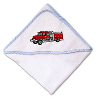 Baby Hooded Towel Fire Engine Truck B Embroidery Kids Bath Robe Cotton - Cute Rascals