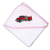 Baby Hooded Towel Fire Engine Truck B Embroidery Kids Bath Robe Cotton - Cute Rascals