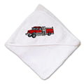 Baby Hooded Towel Fire Engine Truck B Embroidery Kids Bath Robe Cotton