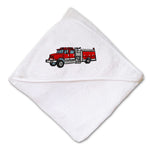 Baby Hooded Towel Fire Engine Truck B Embroidery Kids Bath Robe Cotton - Cute Rascals