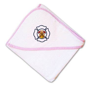 Baby Hooded Towel Firefighting Logo Occupations A Embroidery Kids Bath Robe
