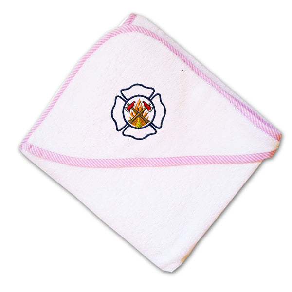 Baby Hooded Towel Firefighting Logo Occupations A Embroidery Kids Bath Robe - Cute Rascals