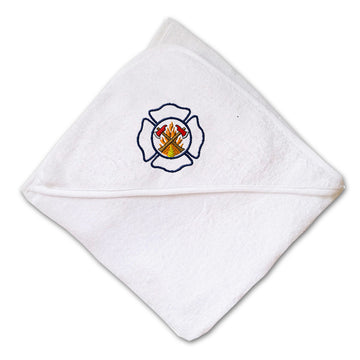 Baby Hooded Towel Firefighting Logo Occupations A Embroidery Kids Bath Robe