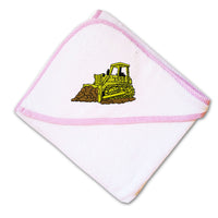 Baby Hooded Towel Bulldozer Construction A Embroidery Kids Bath Robe Cotton - Cute Rascals