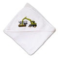 Baby Hooded Towel Logging Excavator Construction Embroidery Kids Bath Robe