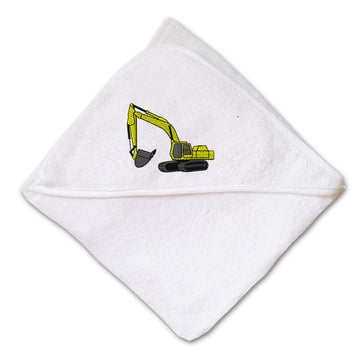 Baby Hooded Towel Dirt Excavator Embroidery Kids Bath Robe Cotton